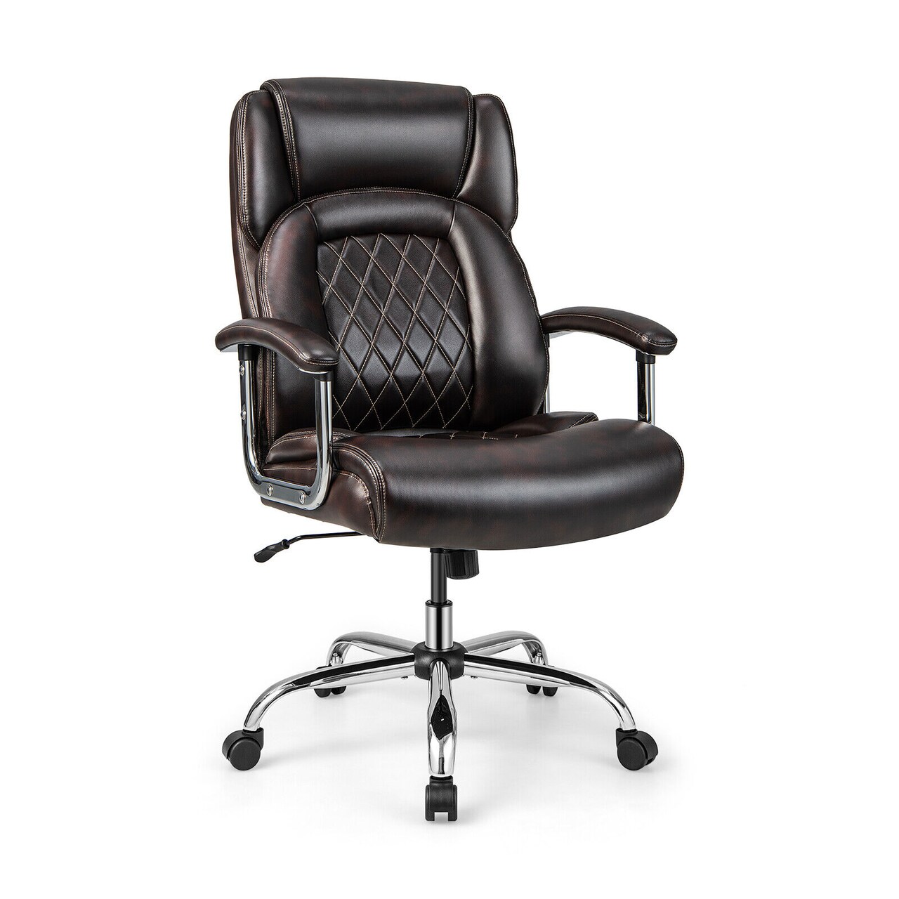 500 Lbs Height Adjustable Office Chair with Metal Base and Extra Wide Seat